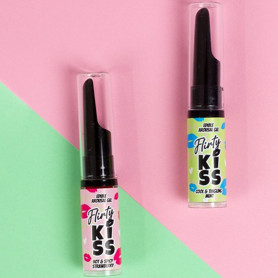 SECRETPLAY - GEL PER BACI CIVATRICI CON EFFETTI SESSUALI ORALI FRAGOLA E MENTA 2 x 8 GR – Per il sesso orale – foto 4