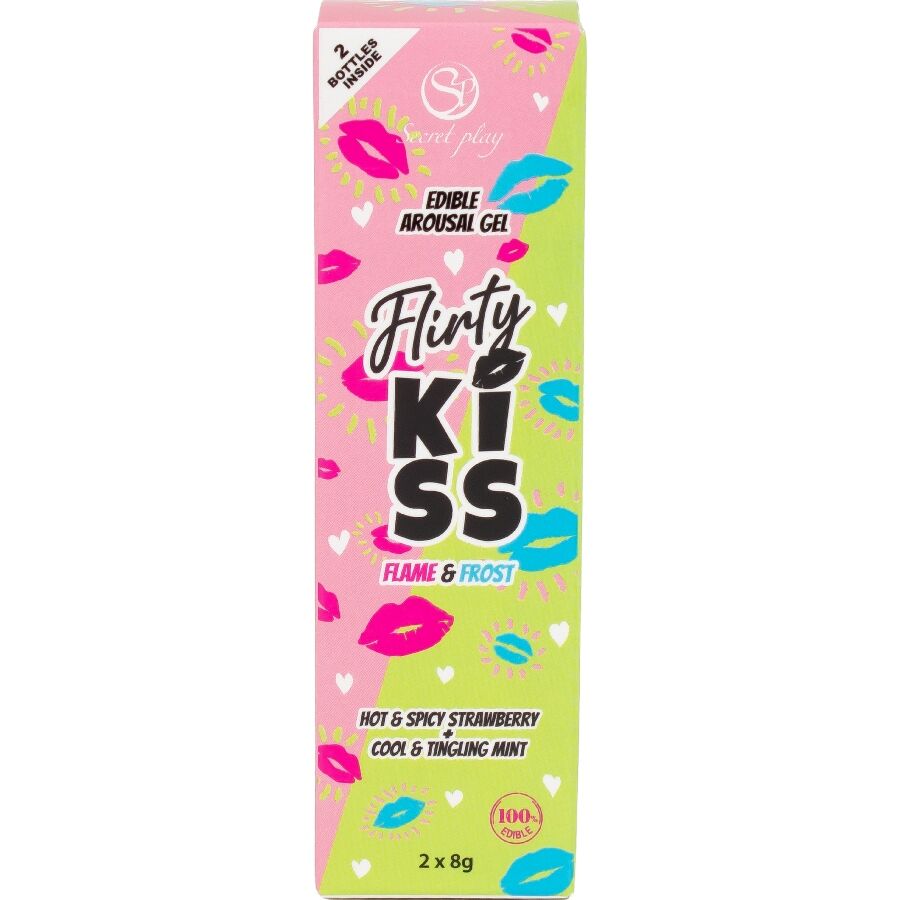 SECRETPLAY - GEL PER BACI CIVATRICI CON EFFETTI SESSUALI ORALI FRAGOLA E MENTA 2 x 8 GR – Per il sesso orale – foto 5