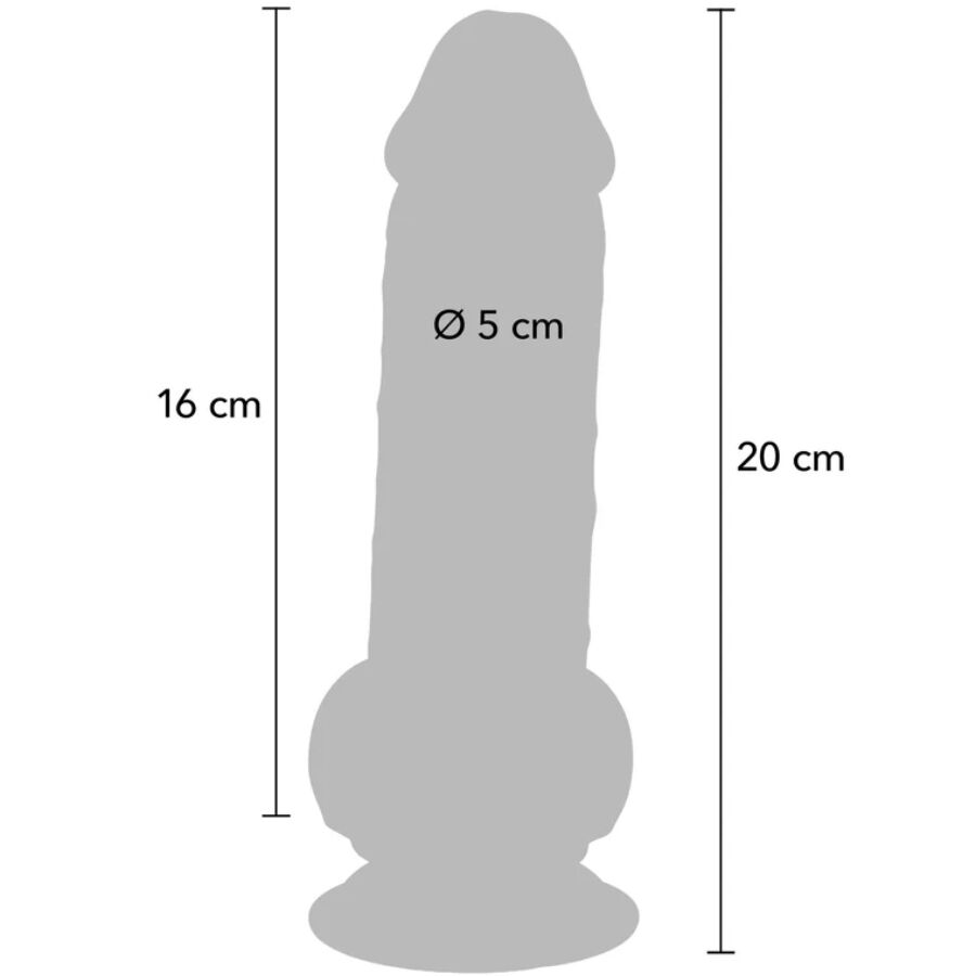 GET REAL - PENE REALISTICO DELUXE CON TESTICOLI EXTRA SPESSI 20 CM – Peni realistici – foto 4