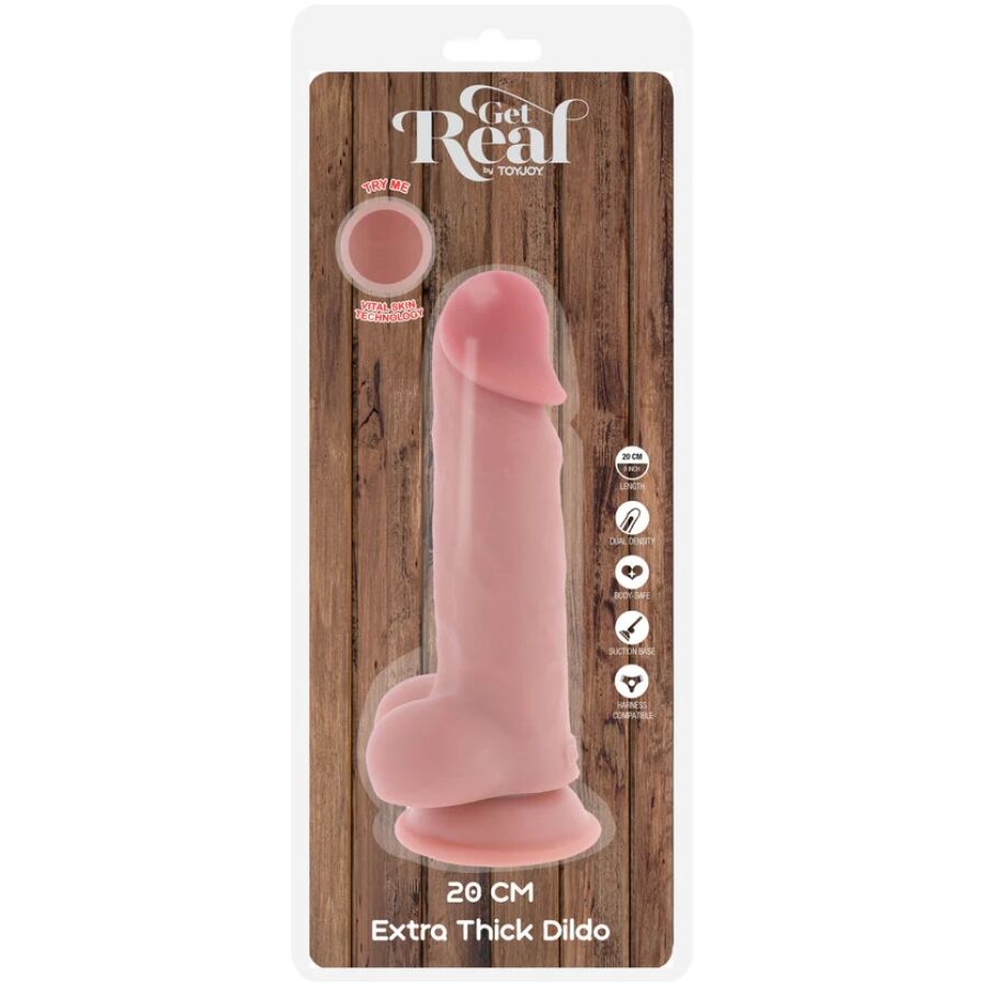 GET REAL - PENE REALISTICO DELUXE CON TESTICOLI EXTRA SPESSI 20 CM – Peni realistici – foto 5
