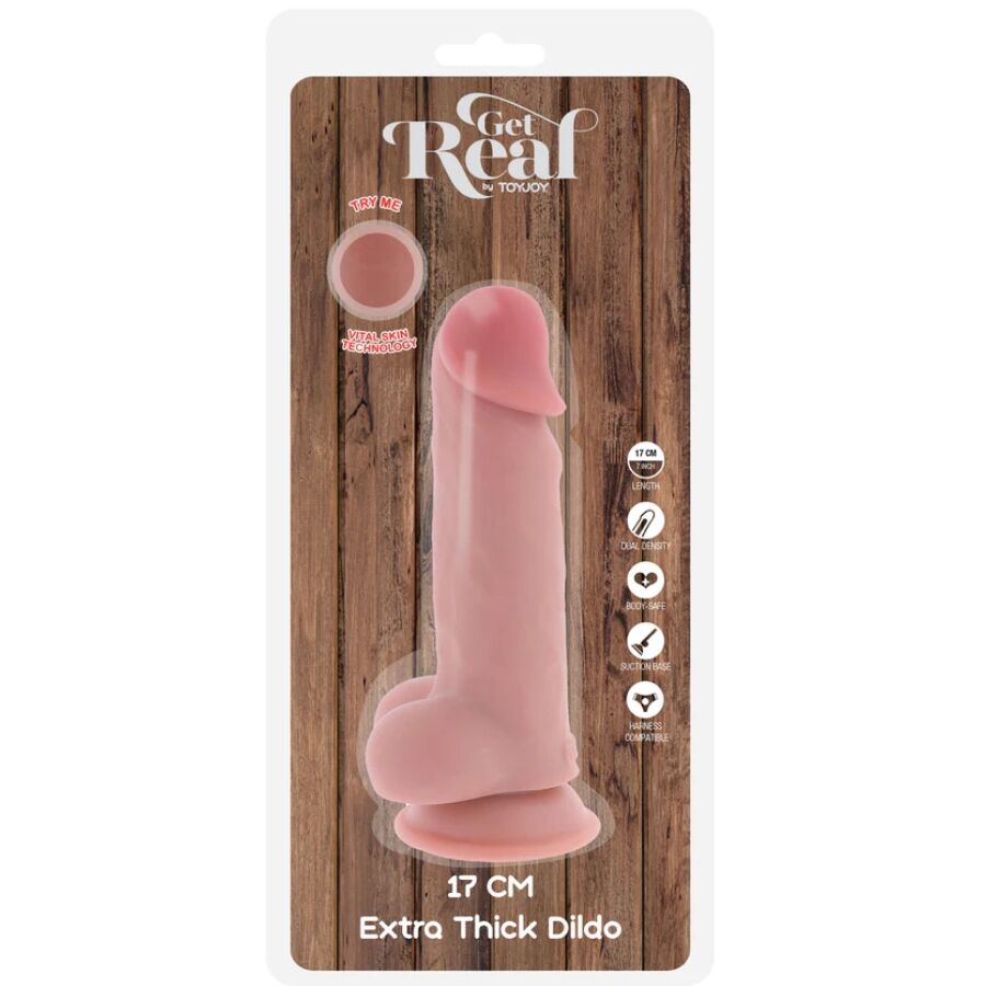 GET REAL - PENE REALISTICO DELUXE CON TESTICOLI EXTRA SPESSI 17 CM – Peni realistici – foto 4