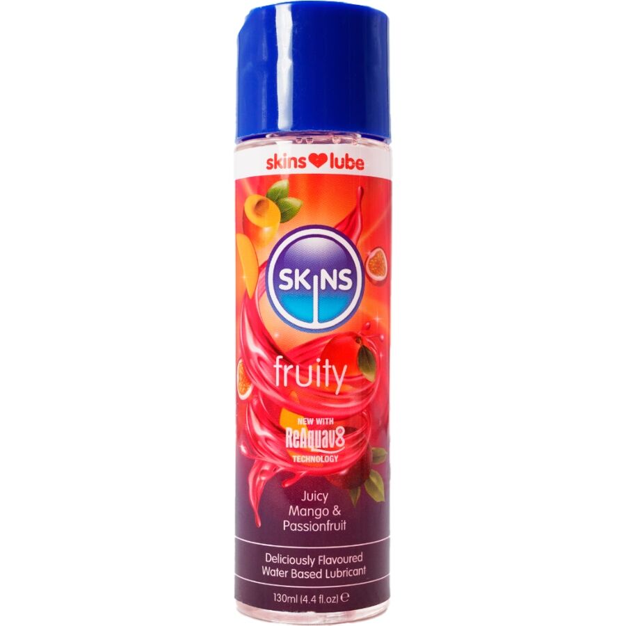SKINS - LUBRIFICANTE FRUTTATO A BASE D'ACQUA MANGO E FRUTTO DELLA PASSIONE 130 ML – Con sapori deliziosi