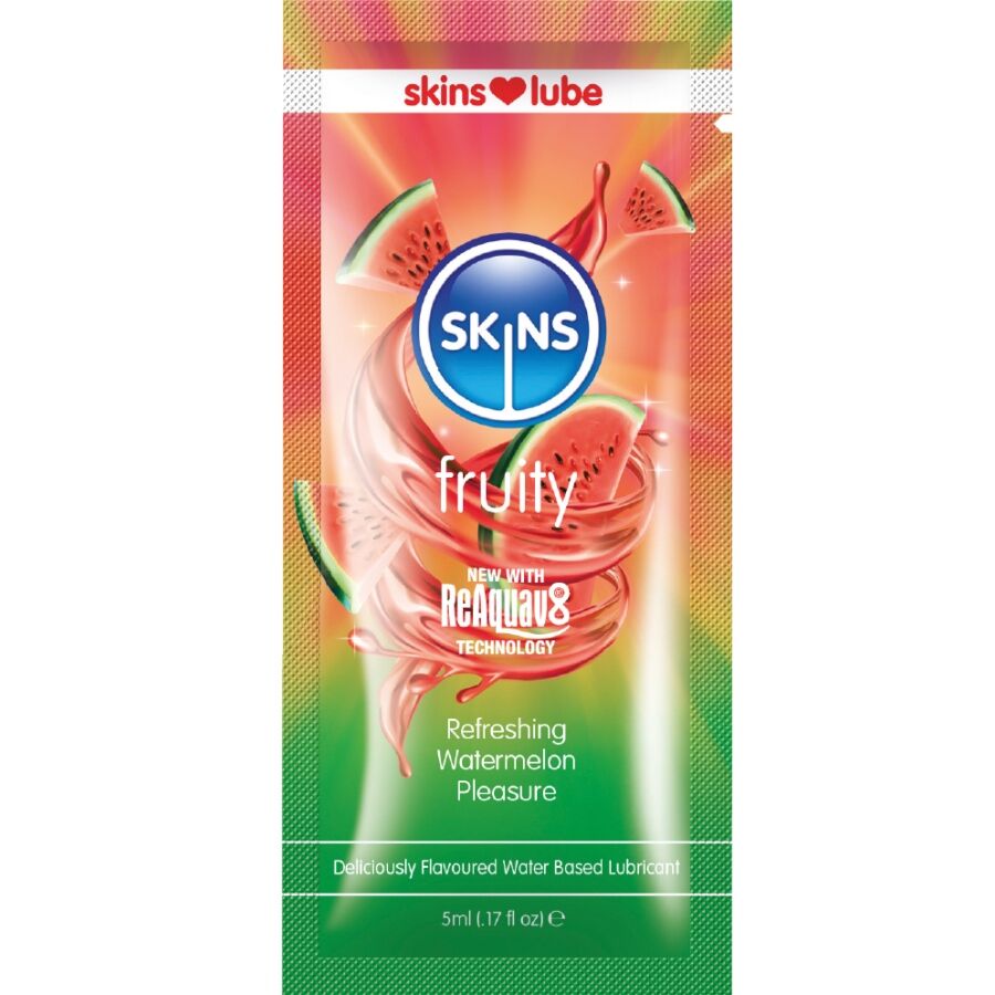 SKINS - LUBRIFICANTE FRUTTATO A BASE D'ACQUA ANGURIA MONODOSE 5 ML – Dose singola