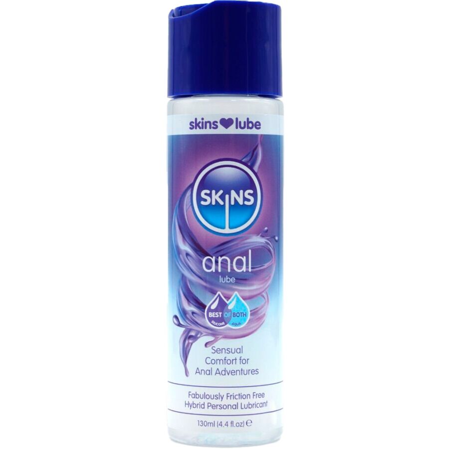 SKINS - LUBRIFICANTE ANALE IBRIDO A BASE DI ACQUA E SILICONE 130 ML – Silicone + Base Acqua