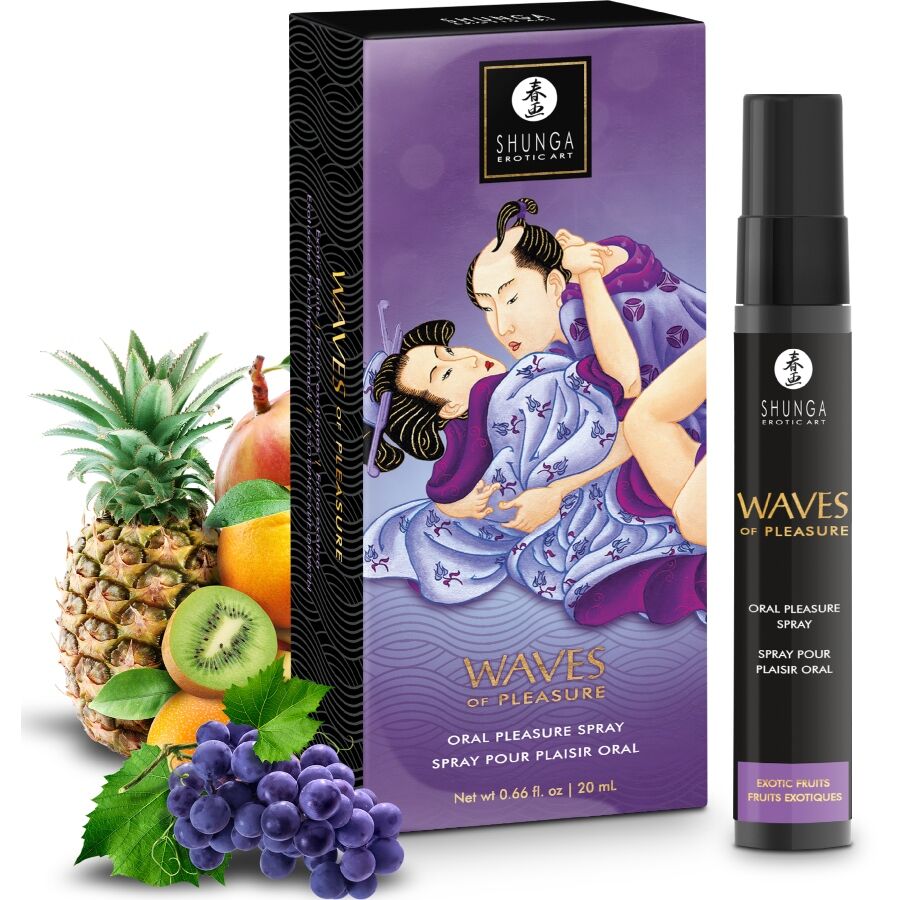 SHUNGA - WAVES PLEASURE SPRAY ORALE SEDUCENTE FRUTTI ESOTICI 20 ML – Per il sesso orale