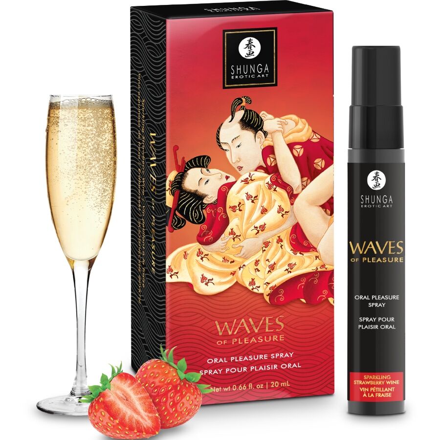 SHUNGA - WAVES PLEASURE SPRAY ORALE SEDUCENTE FRAGOLA 20 ML – Per il sesso orale