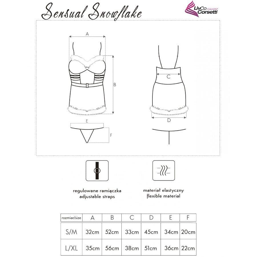LIVCO CORSETTI FASHION - SENSUAL SNOWFLAKE LC 90603 CHRISTMAS CHEMISE + PERIZOMA + FASCIA PER CAPELLI S/M – Lingerie di Natale – foto 5