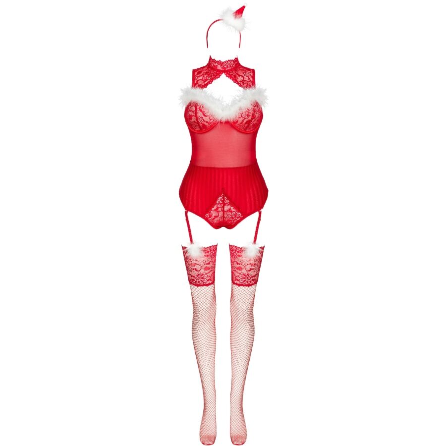 LIVCO CORSETTI FASHION - LIMPID SNOWFLAKES LC 90604 BODY + CALZE + CERCHIETTO NATALIZIO L/XL – Lingerie di Natale – foto 3