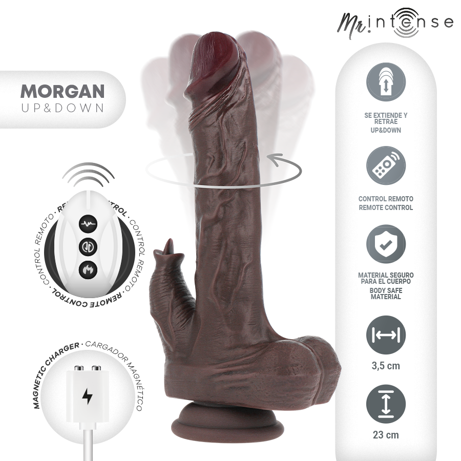 MR INTENSE - MORGAN BAMBOLA REALISTICA MULTIFUNZIONE CON VIBRAZIONE E TELECOMANDO SU E GIÙ 23 CM -O- 3,5 CM – Vibratori realistici – foto 2