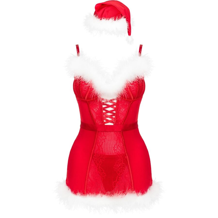 LIVCO CORSETTI FASHION - AGETHE LC 90607 CHEMISE + PERIZOMA + CAPPELLO DI NATALE L/XL – Lingerie di Natale – foto 4