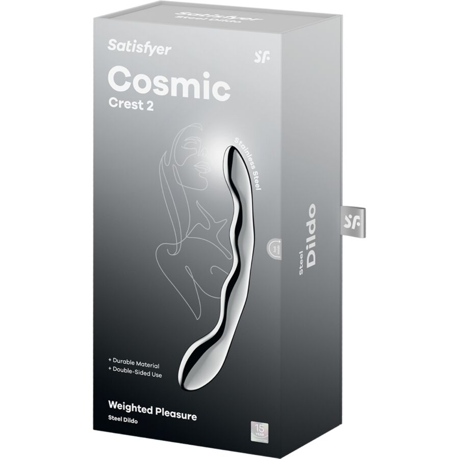 SATISFYER - DILDO A DOPPIA ESTREMITÀ IN ACCIAIO INOX COSMIC CREST 2 – Dildo con punto G – foto 5