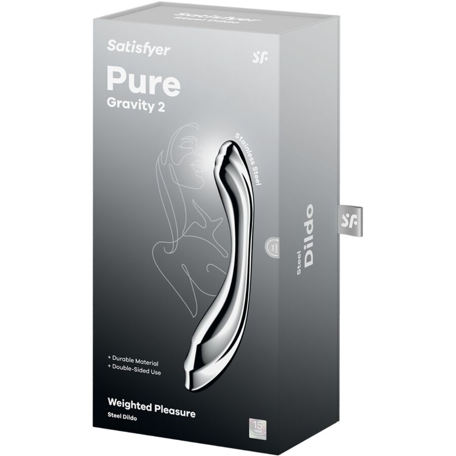SATISFYER - DILDO A DOPPIA ESTREMITÀ IN ACCIAIO INOX PURE GRAVITY 2 – Dildo con punto G – foto 5
