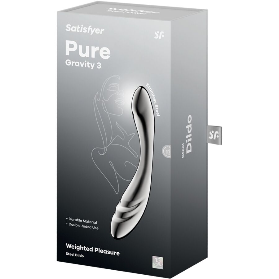 SATISFYER - DILDO A DOPPIA ESTREMITÀ IN ACCIAIO INOX PURE GRAVITY 3 – Dildo con punto G – foto 5
