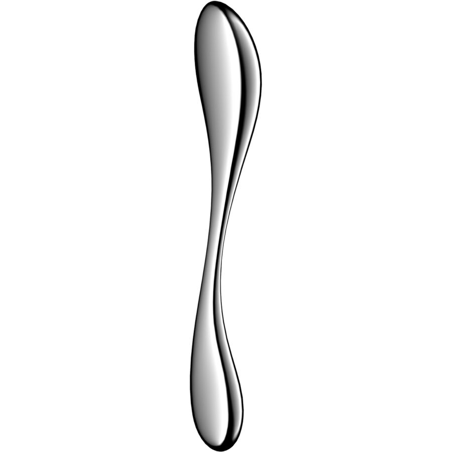 SATISFYER - DILDO A DOPPIA ESTREMITÀ IN ACCIAIO INOX STAR FORCE 3 – Dildo con punto G