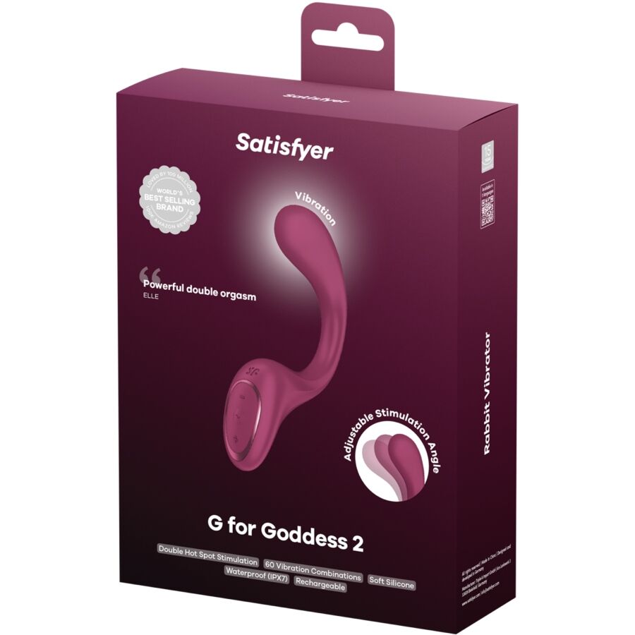 SATISFYER - G PER DEA 2 VIBRATORE CONIGLIO BOTTIGLIA BORDEAUX – Vibratori di coniglio – foto 6