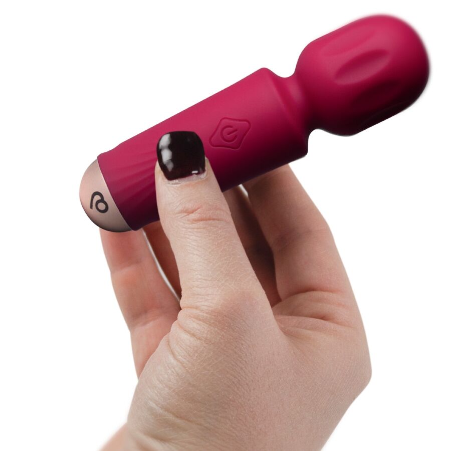 ROCKS-OFF - MINI BACCHETTA RICARICABILE 16 FUNZIONI AZALEA ROSSO – Vibratore WAND – foto 3