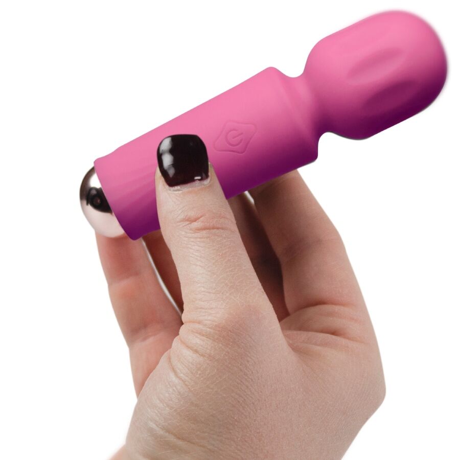 ROCKS-OFF - MINI BACCHETTA RICARICABILE 16 FUNZIONI ROSA PEONIA – Vibratore WAND – foto 3