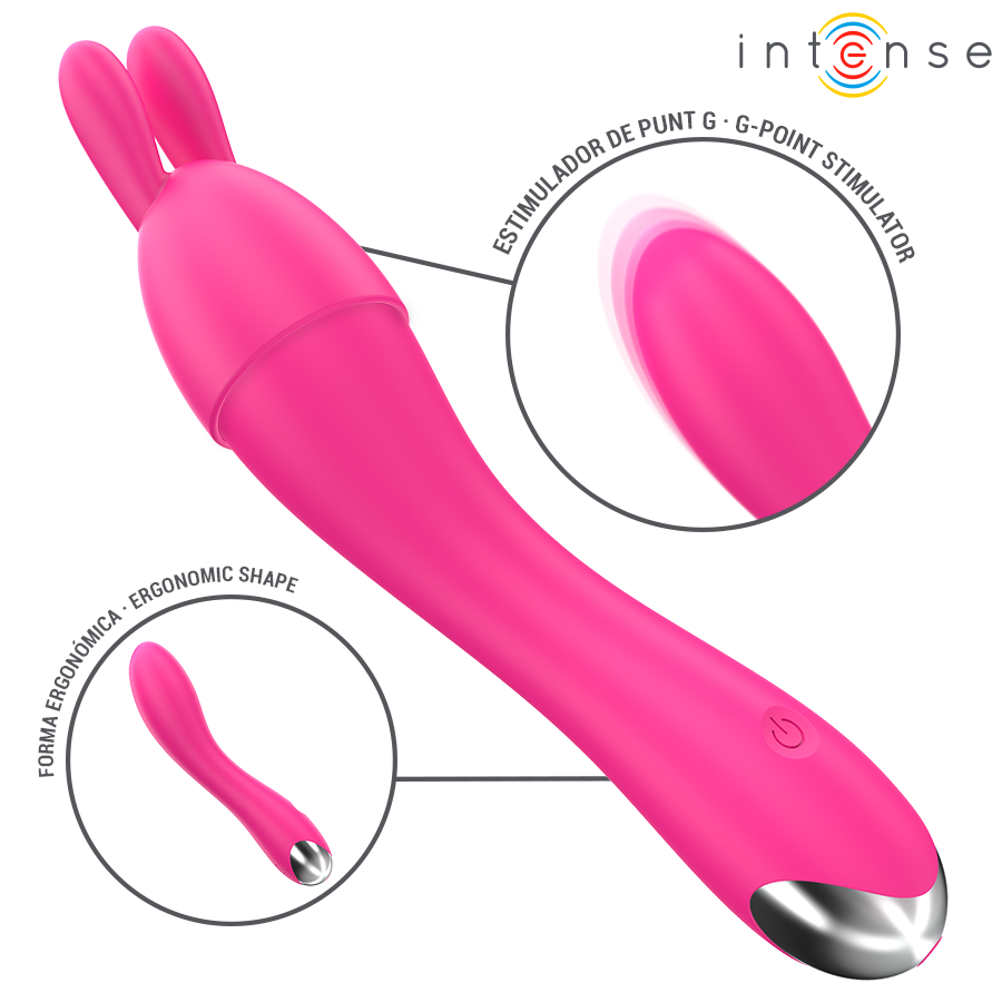 INTENSE - VIBRATORE CHER CON 20 MODALITÀ E TESTINE INTERCAMBIABILI – Vibratori di coniglio – foto 5