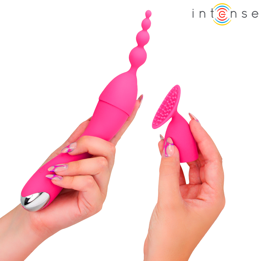 INTENSE - VIBRATORE CHER CON 20 MODALITÀ E TESTINE INTERCAMBIABILI – Vibratori di coniglio – foto 6
