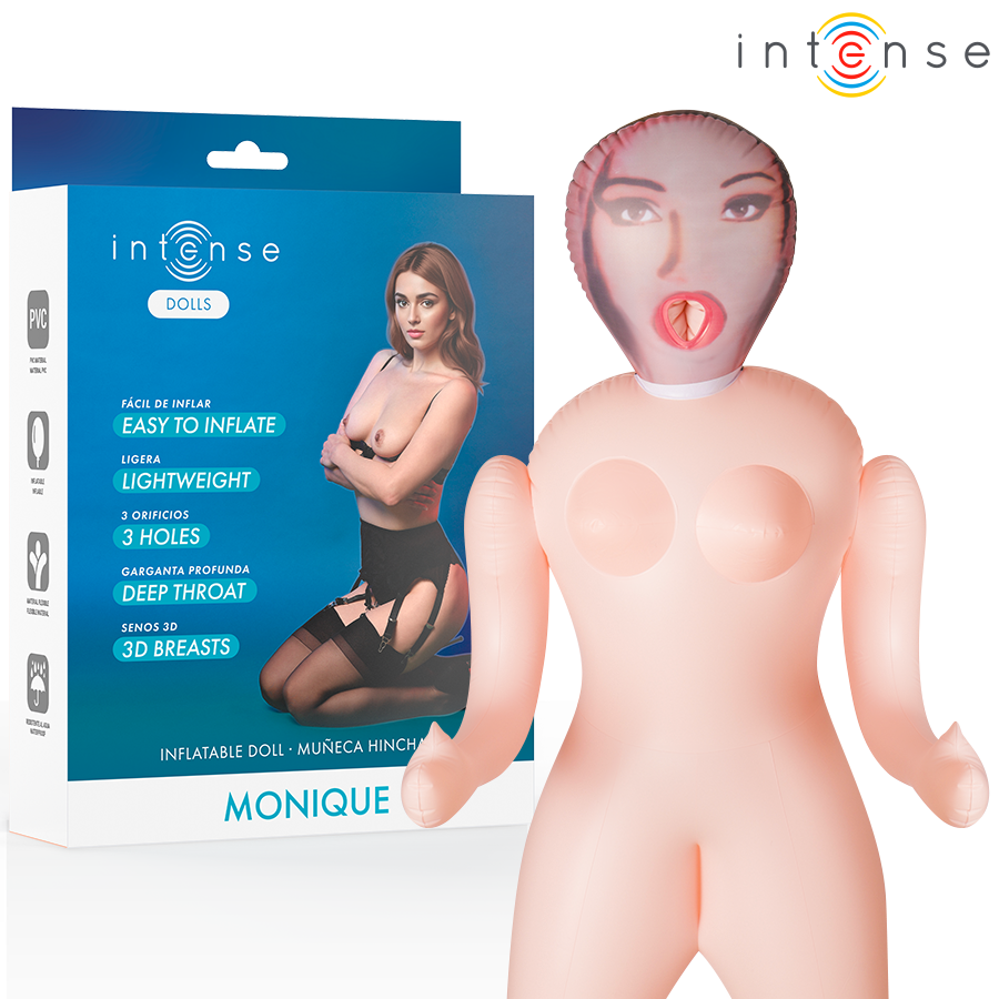 INTENSE DOLLS - MONIQUE BAMBOLA GONFIABILE CON TRE ORIFIZI – Bambole gonfiabili