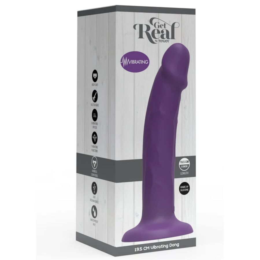 GET REAL - DILDO VIBRANTE IN SILICONE REALISTICO VIOLA 19,5 CM – Vibratori realistici – foto 4