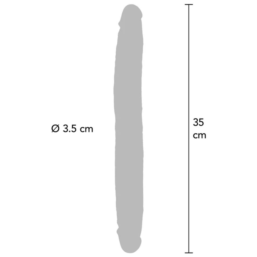 GET REAL - DILDO IN SILICONE A DOPPIA ESTREMITÀ CARAMELLO 35 CM – Doppio pene – foto 3