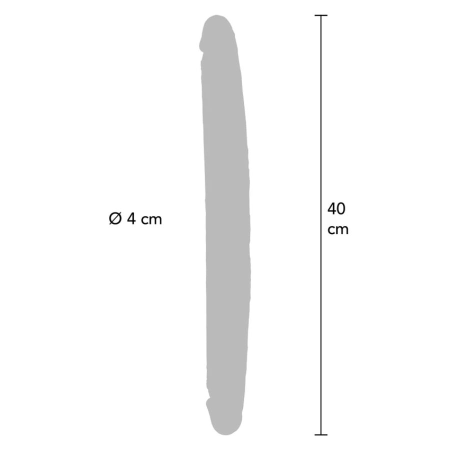 GET REAL - DILDO IN SILICONE A DOPPIA ESTREMITÀ CARAMELLO 40 CM – Doppio pene – foto 3