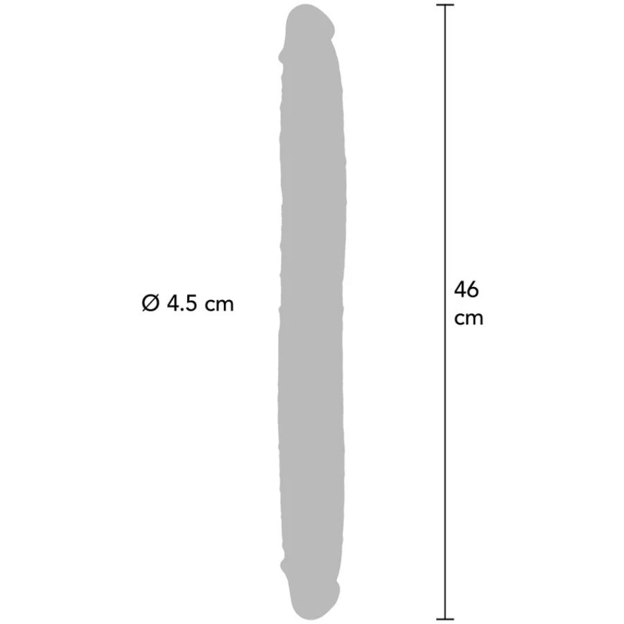 GET REAL - DILDO IN SILICONE A DOPPIA ESTREMITÀ CARAMELLO 46 CM – Doppio pene – foto 3