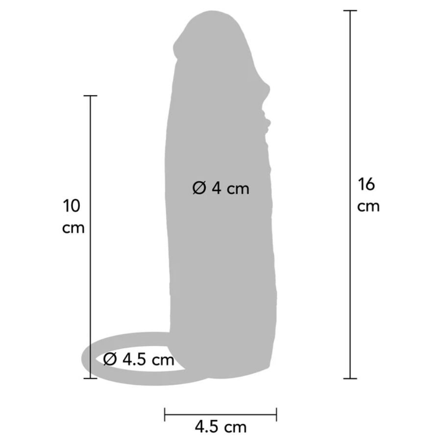 GET REAL - HYDRATED SKIN GUAINA PER PENE IN SILICONE CARAMELLO 16 CM – Copri pene con estensione – foto 4