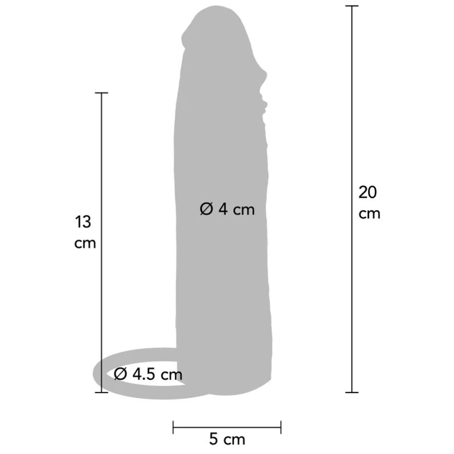 GET REAL - HYDRATED SKIN GUAINA PER PENE IN SILICONE CARAMELLO 20 CM – Copri pene con estensione – foto 4