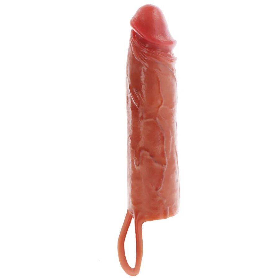 GET REAL - HYDRATED SKIN GUAINA PER PENE IN SILICONE CARAMELLO 20 CM – Copri pene con estensione
