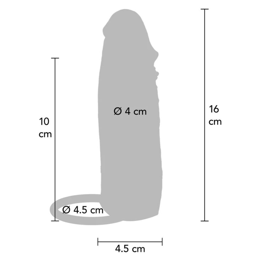 GET REAL - GUAINA VIBRANTE PER PENE IN SILICONE PER PELLE IDRATATA CARAMELLO 16 CM – Copri pene con estensione – foto 4