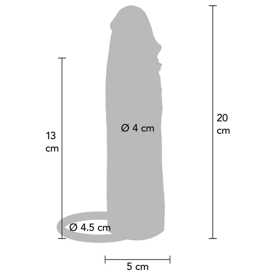 GET REAL - GUAINA VIBRANTE PER PENE IN SILICONE PER PELLE IDRATATA CARAMELLO 20 CM – Copri pene con estensione – foto 4