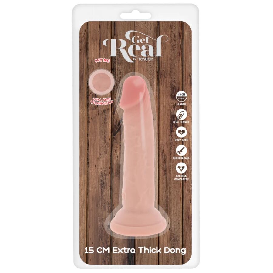GET REAL - DONG DELUXE IN TPE A DOPPIA DENSITÀ 15 CM – Peni realistici – foto 5