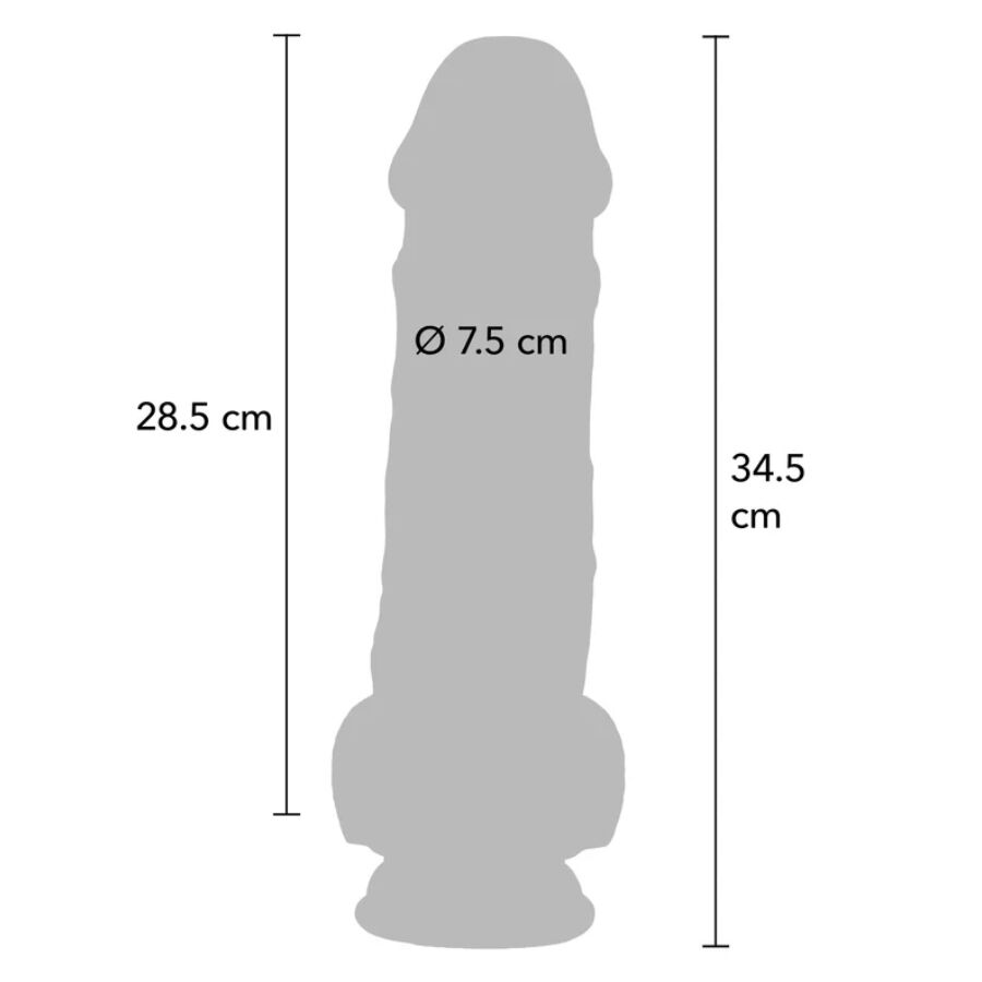 GET REAL - PENE REALISTICO DELUXE CON TESTICOLI EXTRA SPESSI 34,5 CM – Peni realistici – foto 4