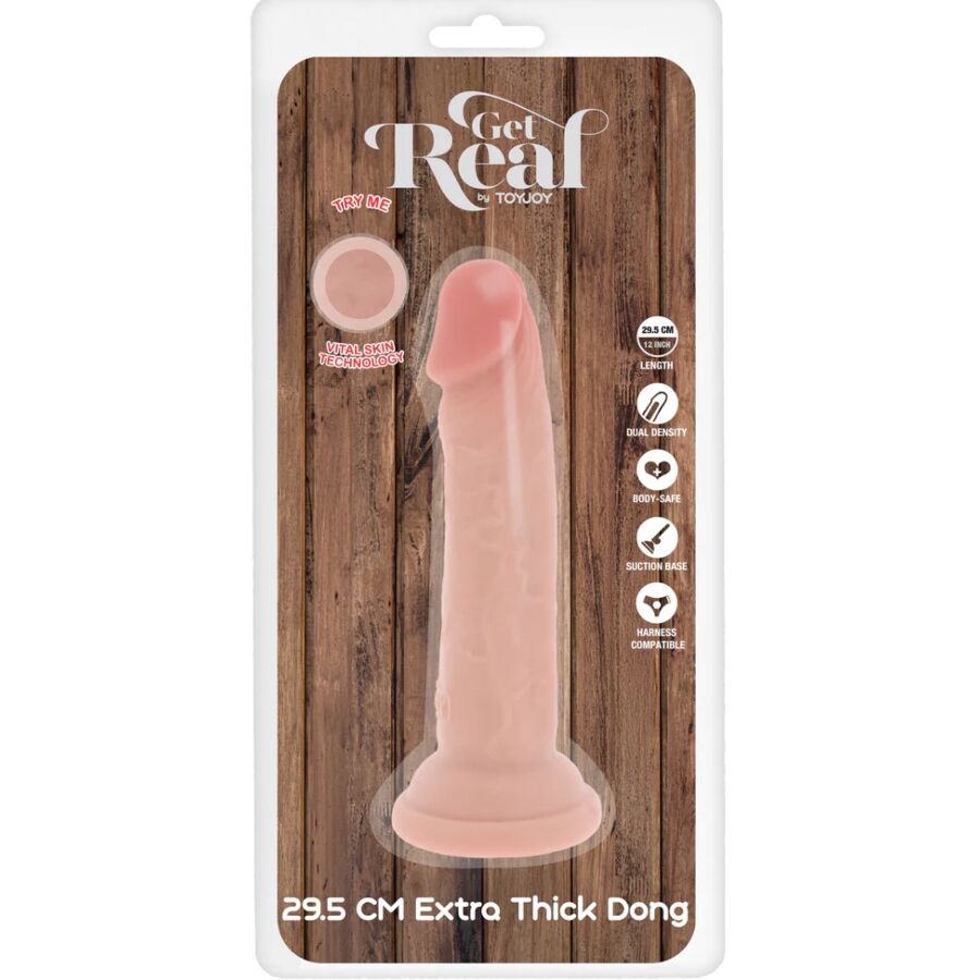 GET REAL - DONG DELUXE IN TPE A DOPPIA DENSITÀ 29,5 CM – Peni realistici – foto 5