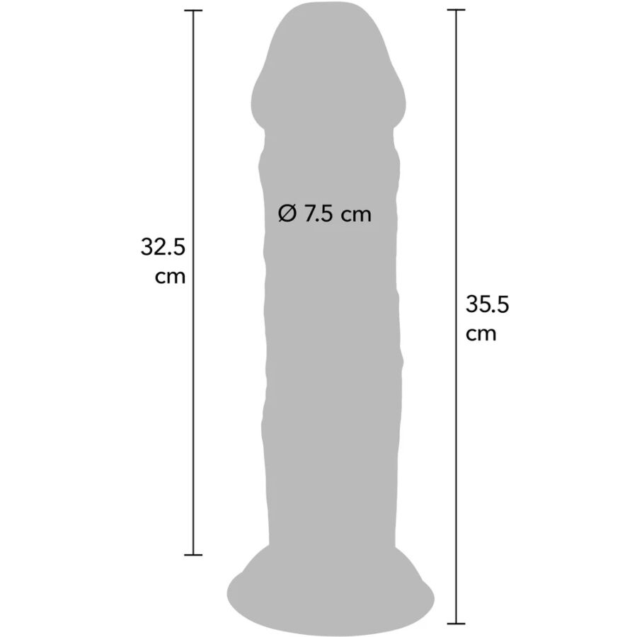 GET REAL - DONG DELUXE IN TPE A DOPPIA DENSITÀ 35,5 CM – Peni realistici – foto 4