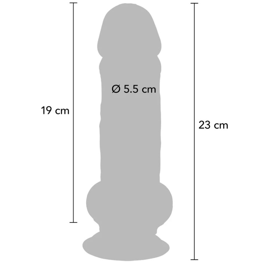 GET REAL - PENE REALISTICO DELUXE CON TESTICOLI EXTRA SPESSI 23 CM – Peni realistici – foto 4