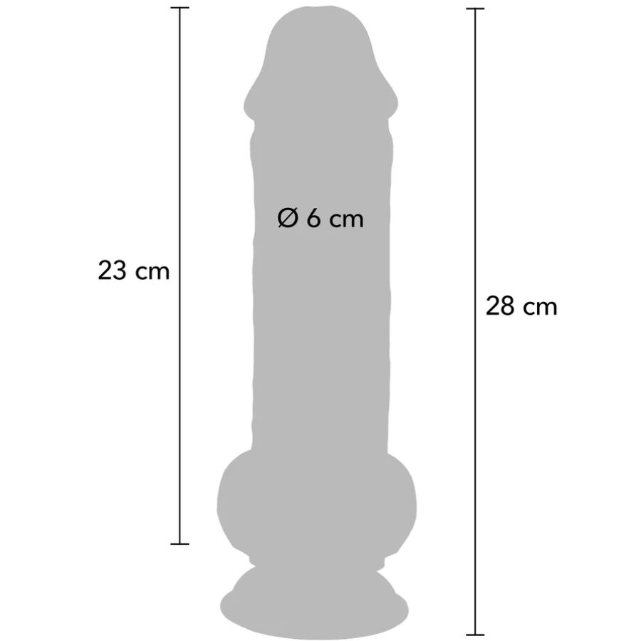 GET REAL - PENE REALISTICO DELUXE CON TESTICOLI EXTRA SPESSI 28 CM – Peni realistici – foto 4