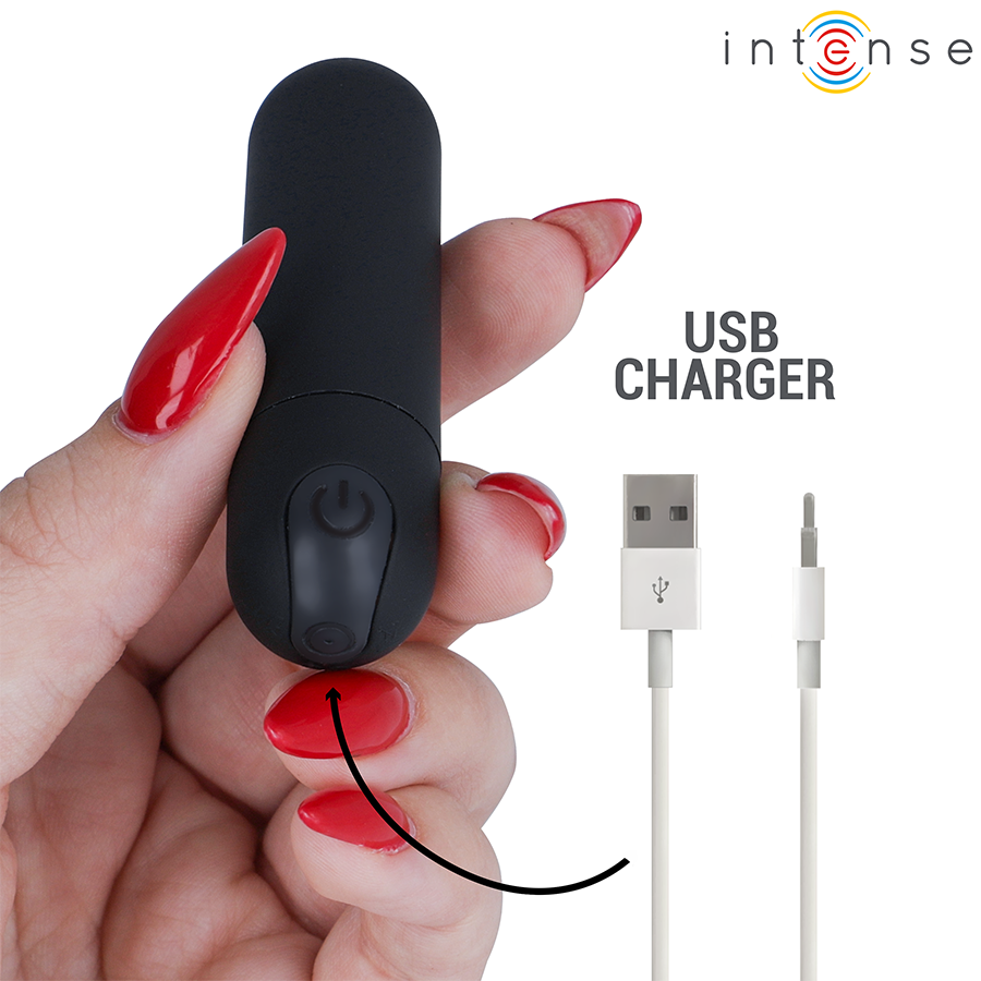 INTENSE - KAREN MINI PROIETTILE VIBRANTE RICARICABILE NERO – Proiettili vibranti – foto 5