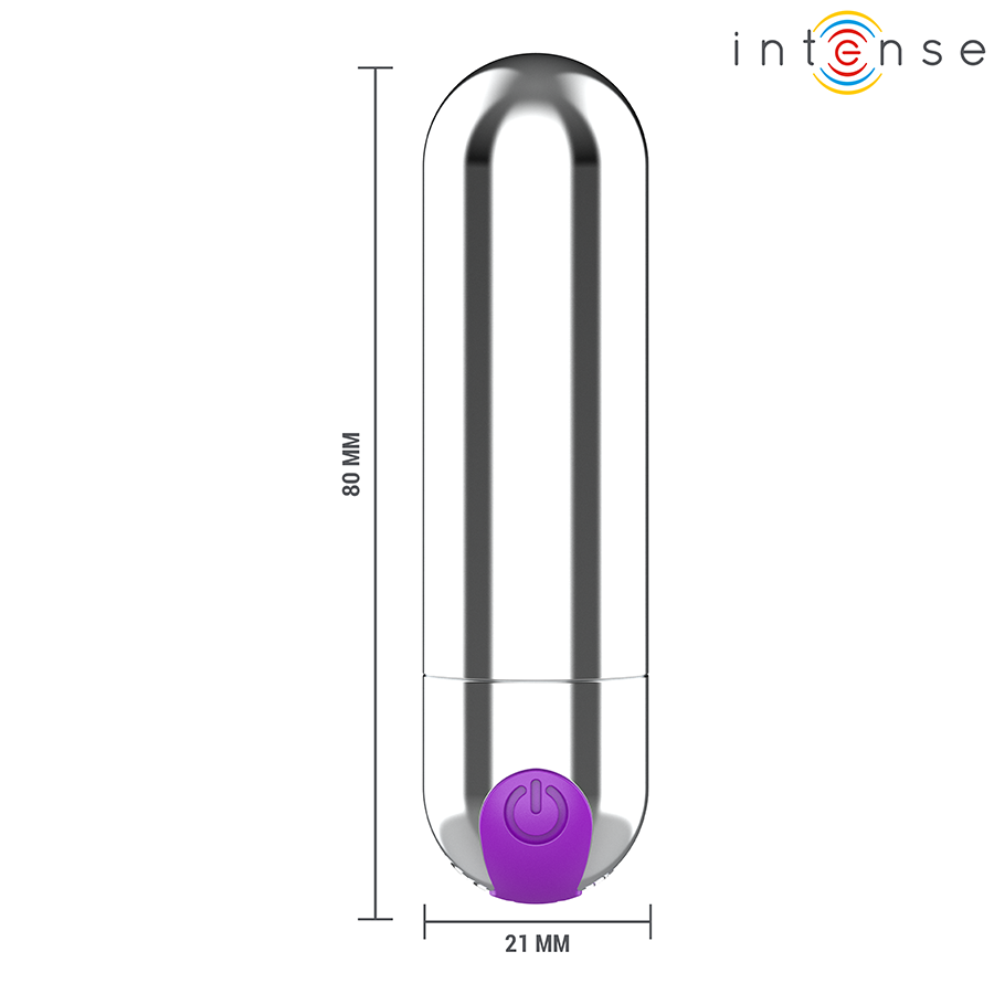 INTENSE - KAREN MINI PROIETTILE VIBRANTE RICARICABILE ARGENTO – Proiettili vibranti – foto 6