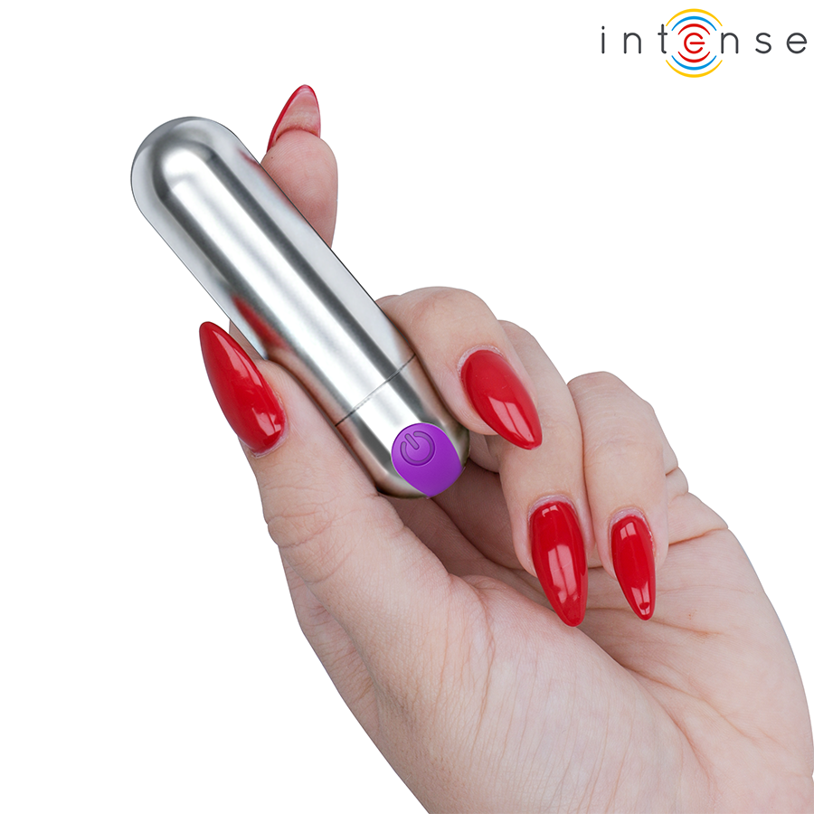 INTENSE - KAREN MINI PROIETTILE VIBRANTE RICARICABILE ARGENTO – Proiettili vibranti – foto 3