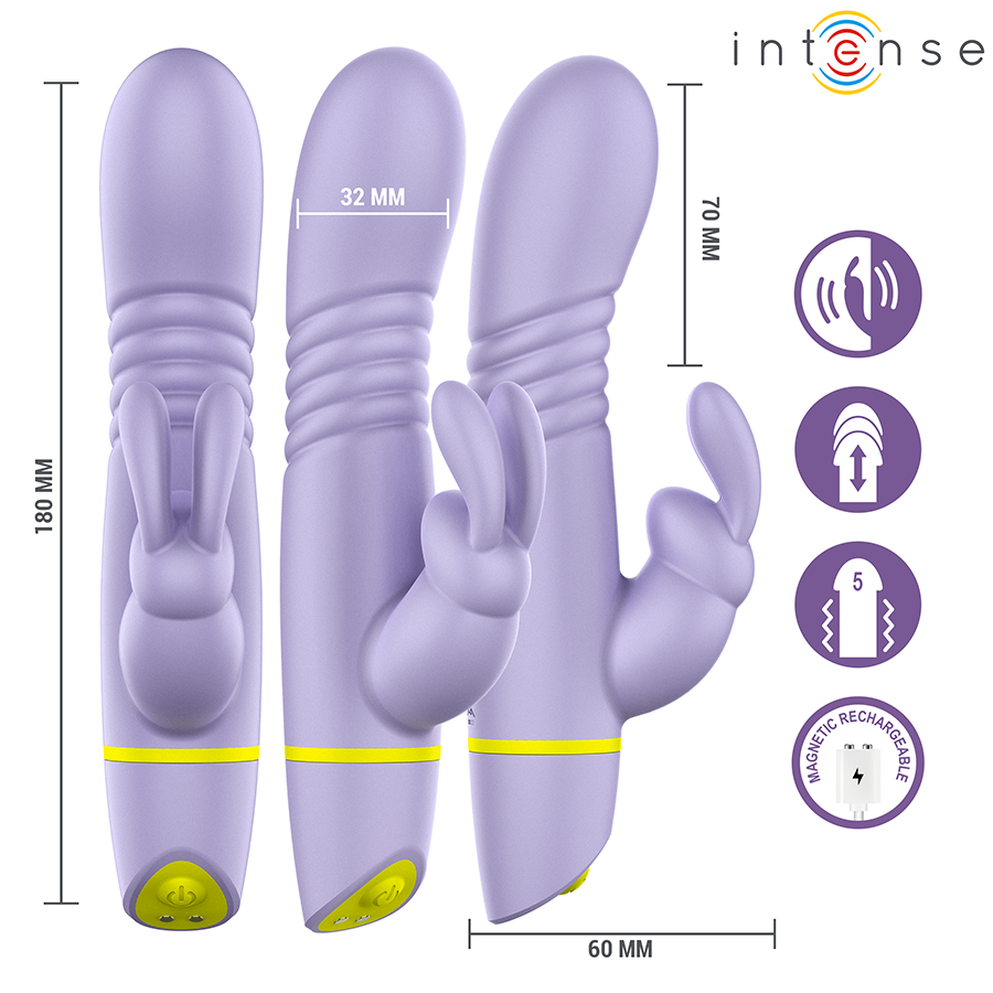 INTENSE - STIMOLATORE E VIBRATORE A SPINTA HELEN RABBIT – Vibratori di coniglio – foto 5