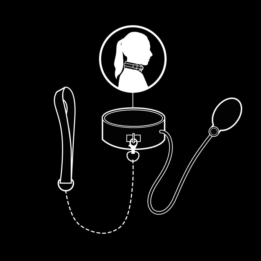 FETISH SUBMISSIVE BONDAGE - COLLARE GONFIABILE DA STRANGOLAMENTO CON CATENA – Collane – foto 3