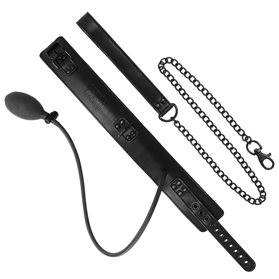 FETISH SUBMISSIVE BONDAGE - COLLARE GONFIABILE DA STRANGOLAMENTO CON CATENA – Collane – foto 7