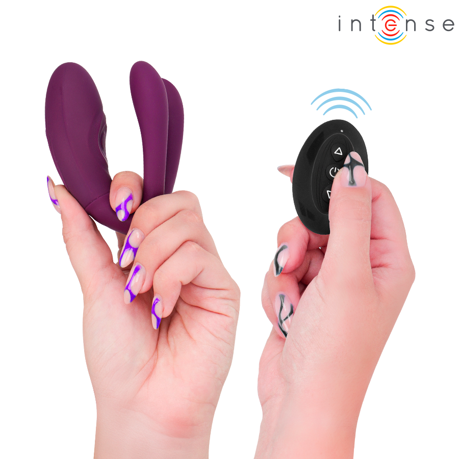 INTENSE - STIMOLATORE A MORSETTO CON VIBRAZIONE E TAPPING SANDRA CON TELECOMANDO – Telecomando – foto 4