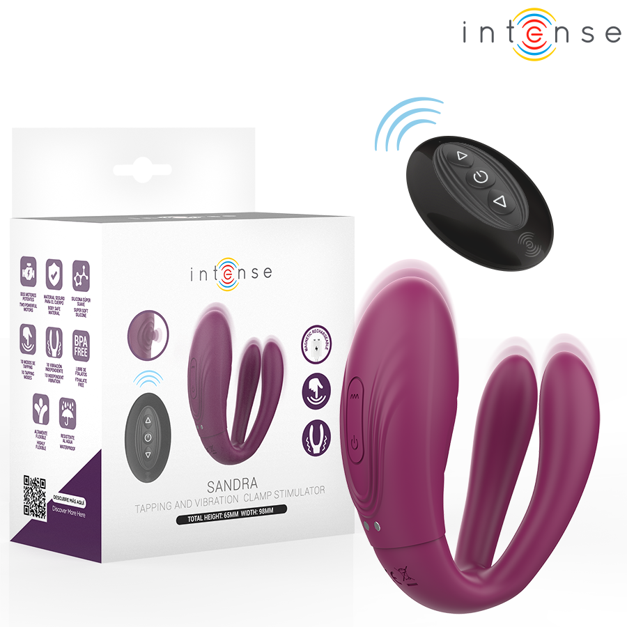 INTENSE - STIMOLATORE A MORSETTO CON VIBRAZIONE E TAPPING SANDRA CON TELECOMANDO – Telecomando