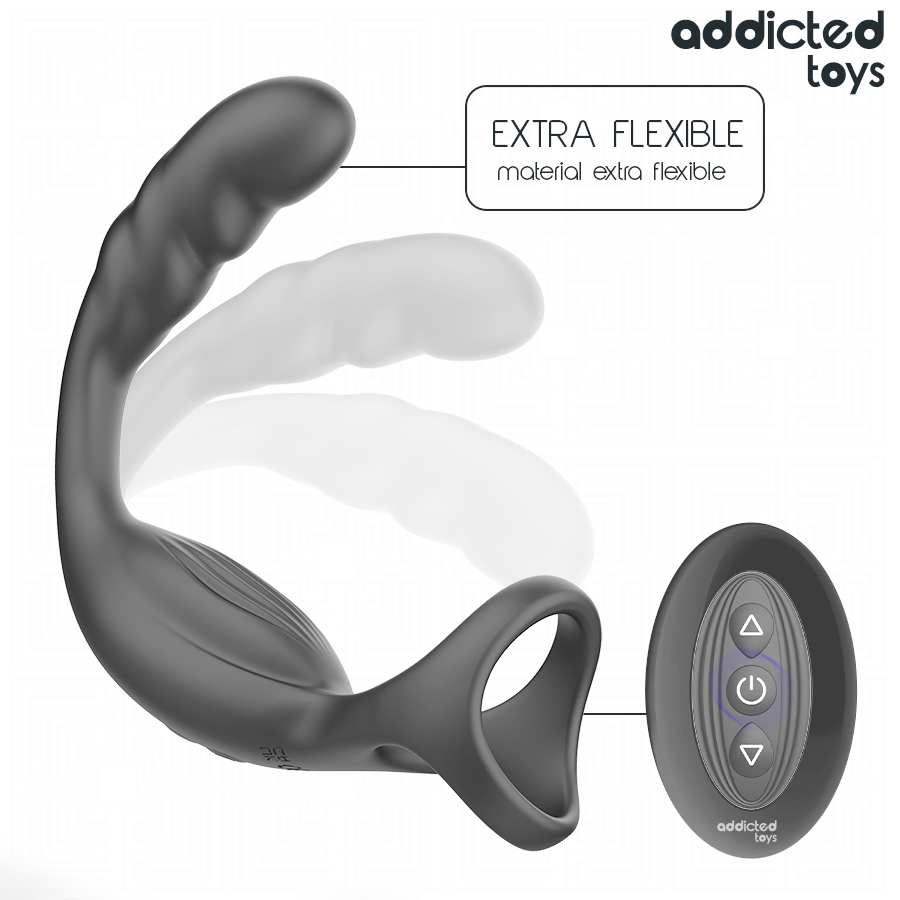 ADDICTED TOYS - ANELLO PER IL PENE PROSTATICO DOPPIO CON TELECOMANDO – Cockring con vibrazione – foto 3