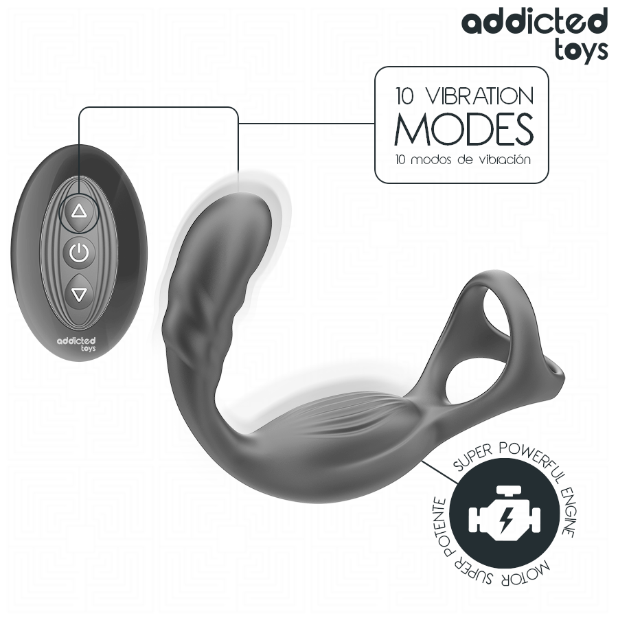 ADDICTED TOYS - ANELLO PER IL PENE PROSTATICO DOPPIO CON TELECOMANDO – Cockring con vibrazione – foto 6