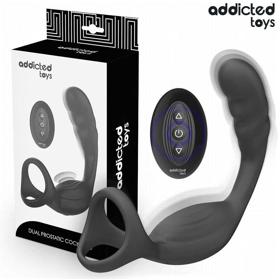 ADDICTED TOYS - ANELLO PER IL PENE PROSTATICO DOPPIO CON TELECOMANDO – Cockring con vibrazione